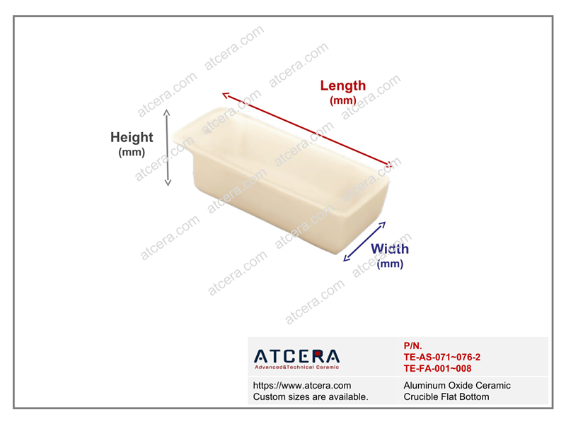 Drawing of Aluminum Oxide Ceramic Crucible Flat Bottom