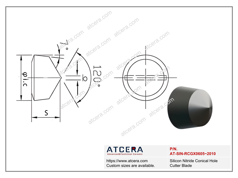 Drawing of Silicon Nitride Conical Hole Cutter Blade