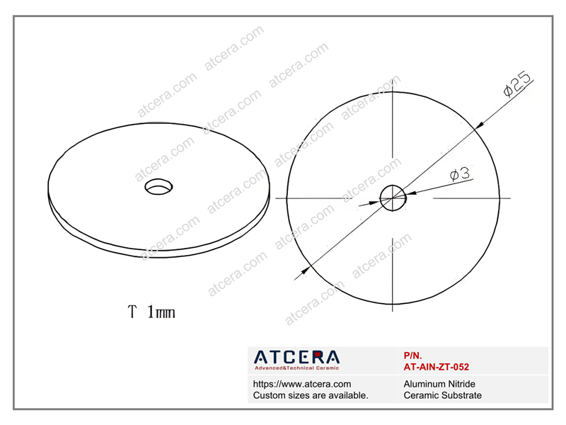Drawing of AlN Substrate AT-AIN-ZT-052