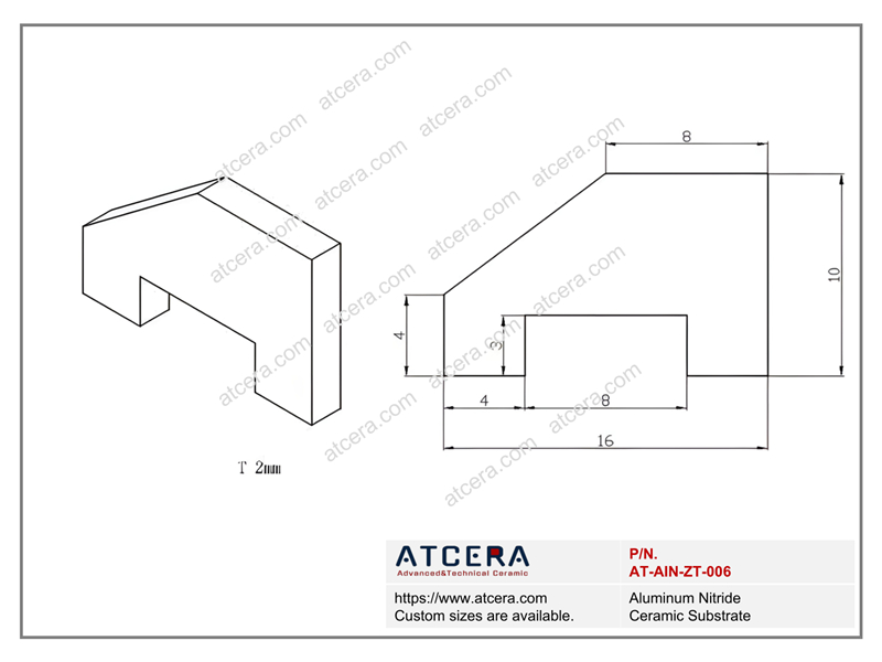 Drawing of AlN Substrate AT-AIN-ZT-006