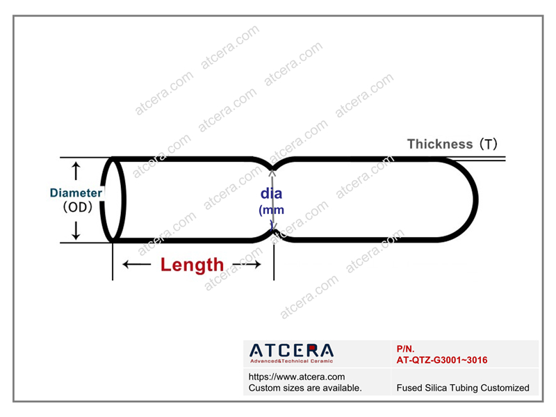 Drawing of Fused Silica Tubing Customized