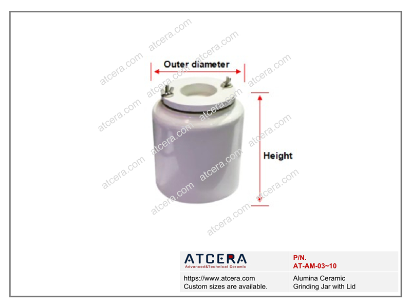 Drawing of Alumina Ceramic Grinding Jar with Lid