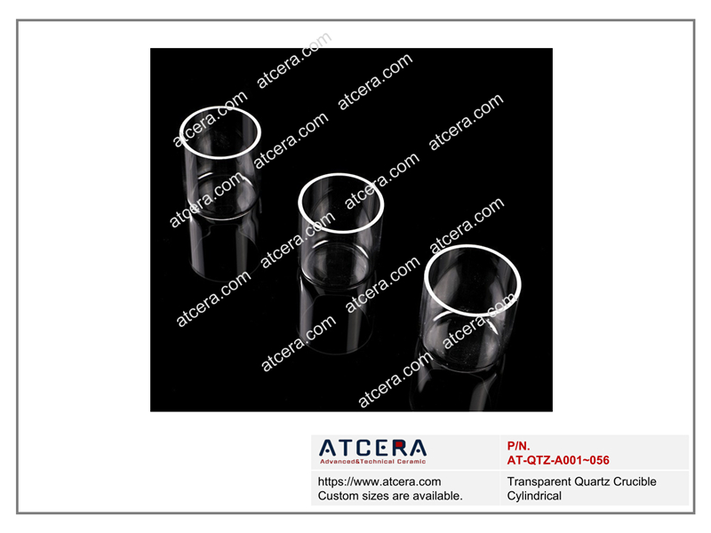 Drawing of Transparent Quartz Crucible Cylindrical