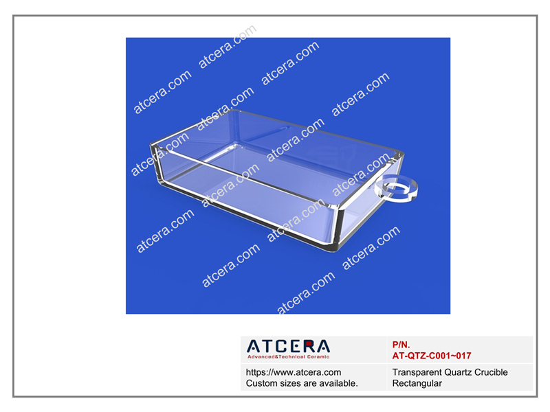 Drawing of Transparent Quartz Crucible Rectangular